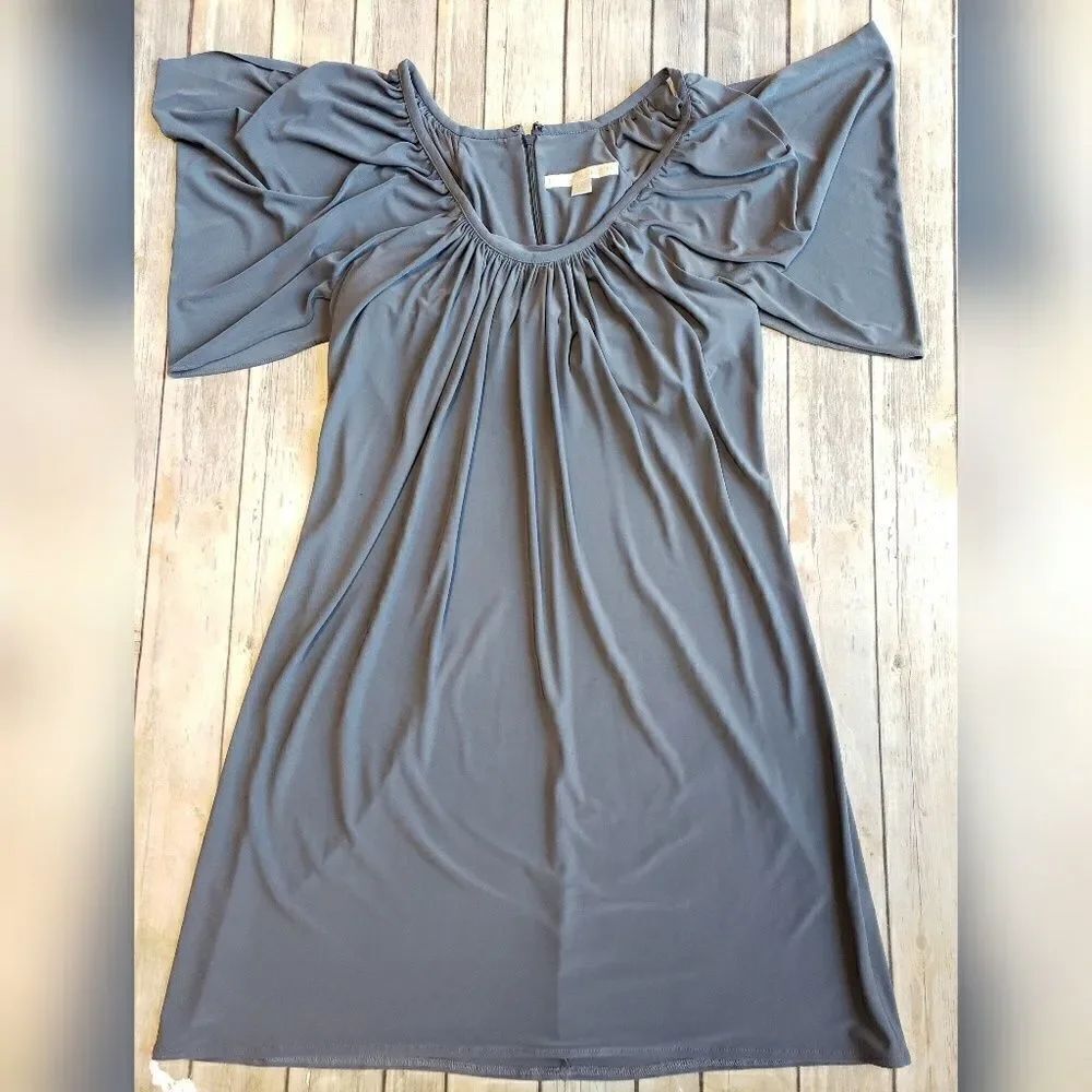Boston Proper Gray open sleeve midi dress small